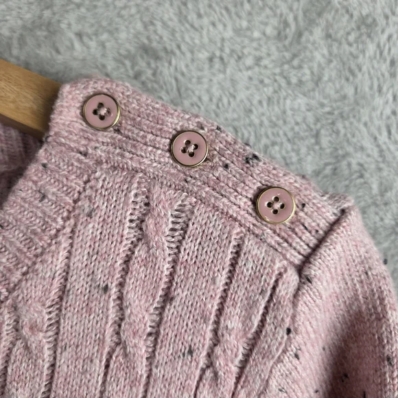 J. Jill Pink Crew Neck Cable Knit Sweater - Picture 3 of 8